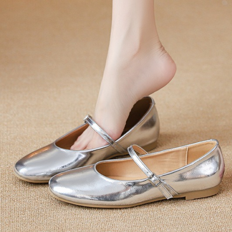 Women'S Shoes Round Toe - Zilveren Ballet Flats Schoenen Vrouwen Elegante
