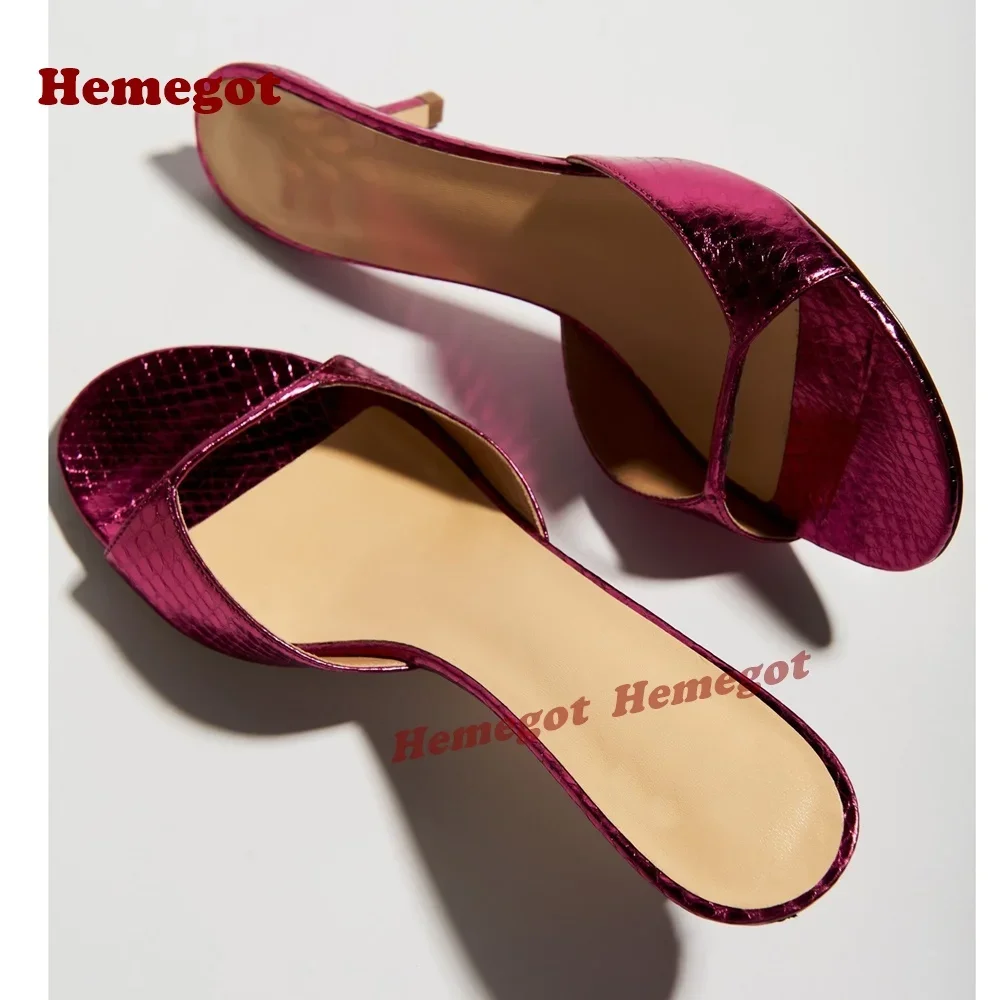 Women'S Shoes Crocs - Paars Glanzende Stiletto Hakken Slippers Open