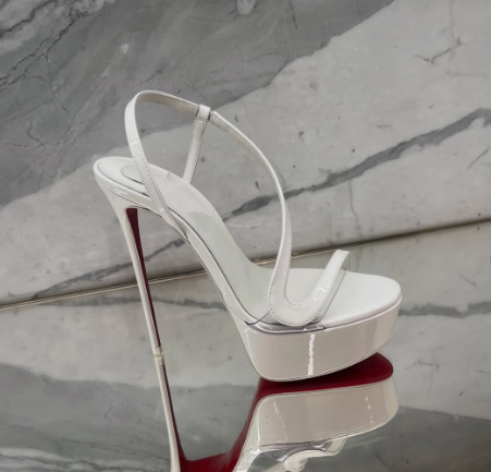 Metallic Heel Sandal - Metallic leren plateau stiletto sandalen sexy