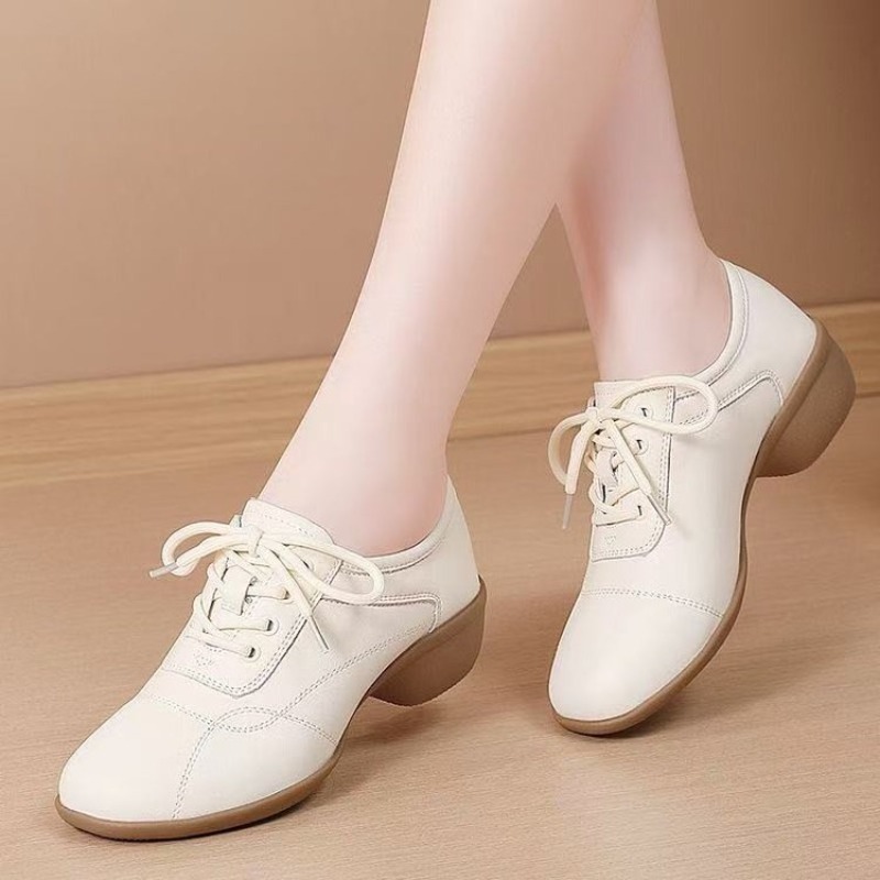 Women'S Shoes Round Toe - Dames Danssneakers met Lage Hak, Vetersluiting,