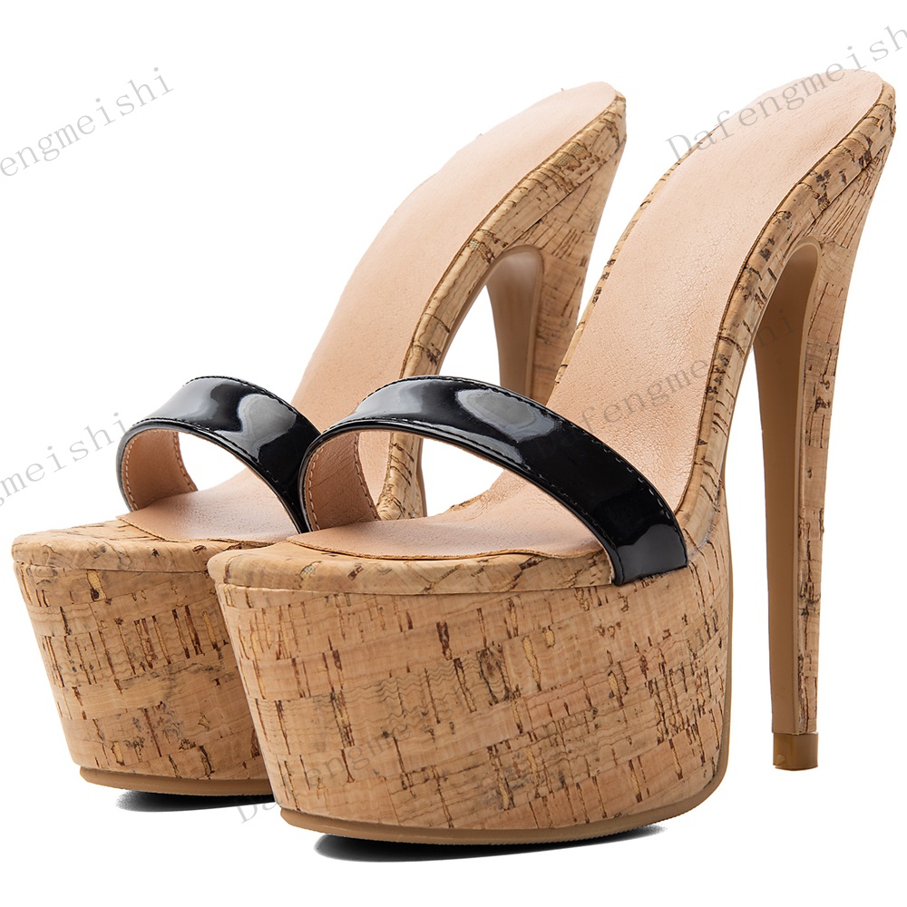 Cork Wedge Sandal - Dames Open Teen Platform Mules Sandalen