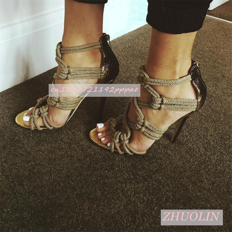 Kids Shoes Women - Vrouwelijke Gevlochten Touw Open Teen Sandalen