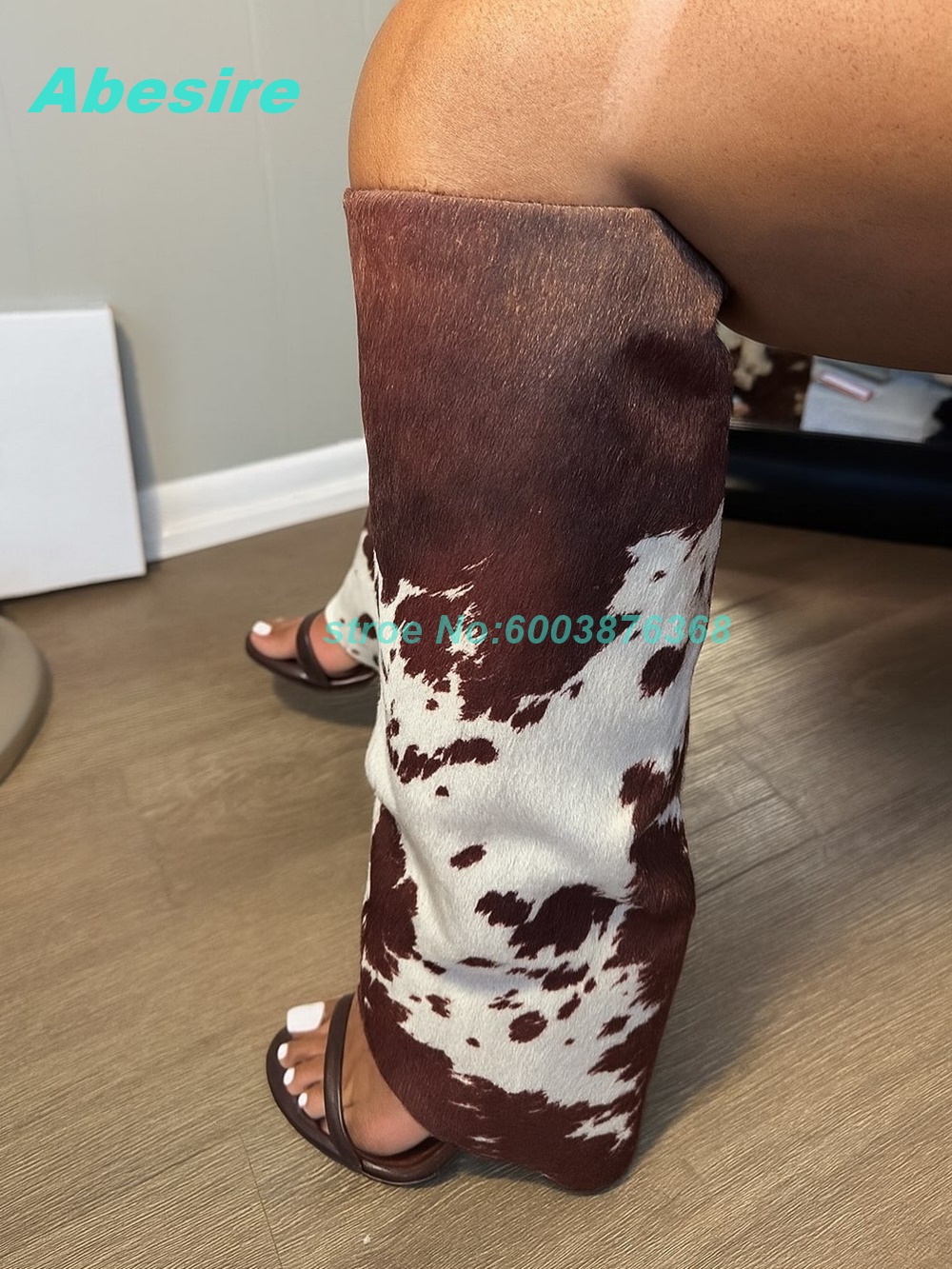 Koeienprint patchwork suède sa - Women Shoes Boots recensie en prijs