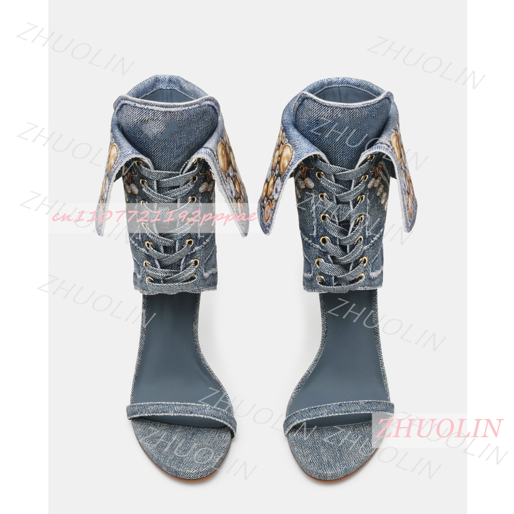 Dames blauwe denim strass sand - Kids Shoes Women recensie en prijs