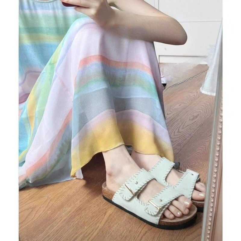 Dames Slippers met Verstelbare - Cork Wedge Sandal recensie en prijs