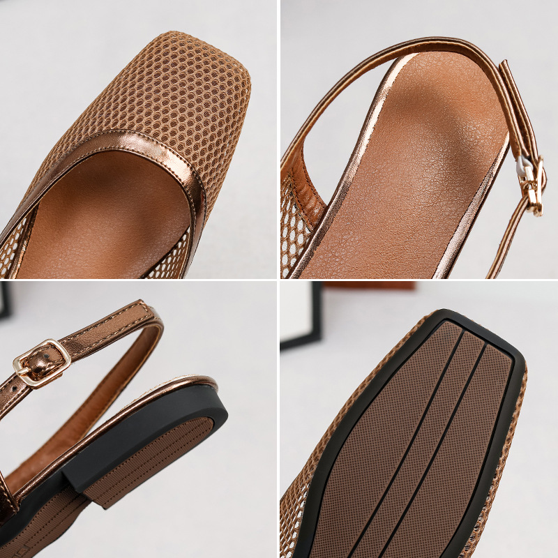 Mesh vierkante teenslippers ta - Women Shoes Japan recensie en prijs