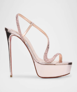 Metallic leren plateau stilett - Metallic Heel Sandal recensie en prijs