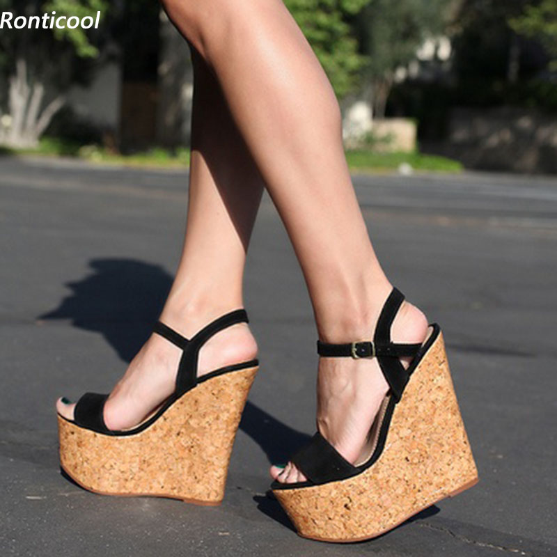 Ronticool Handgemaakte Vrouwen - Cork Wedge Sandal recensie en prijs