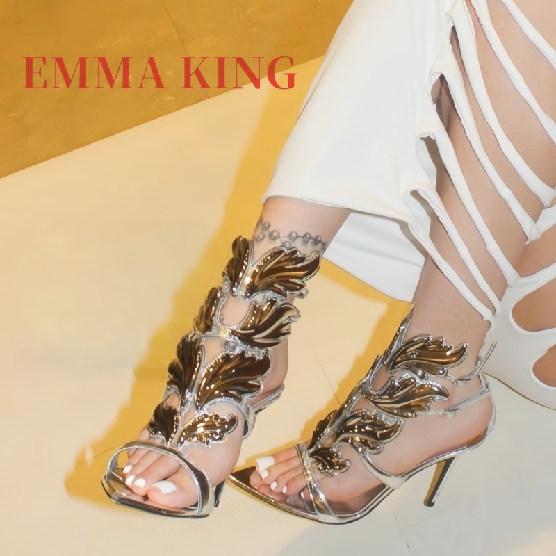 Dames Metallic Gevleugelde Hog - Metallic Heel Sandal recensie en prijs