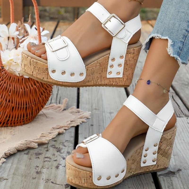 Dames zomer wedgesandalen plat - Cork Wedge Sandal recensie en prijs