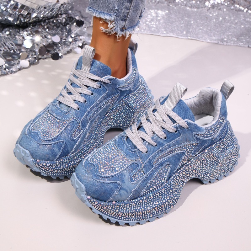 Mode Strass Dames Chunky Sneak - Platform Sneakers Chunky recensie en prijs