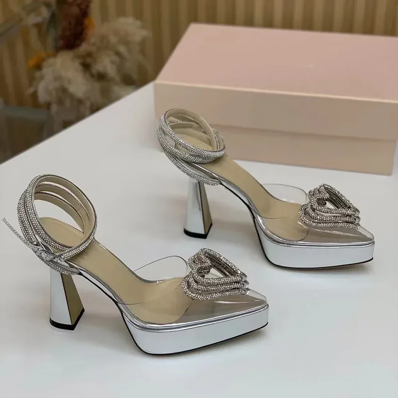 Platform Kristal Liefde Decora - Metallic Heel Sandal recensie en prijs